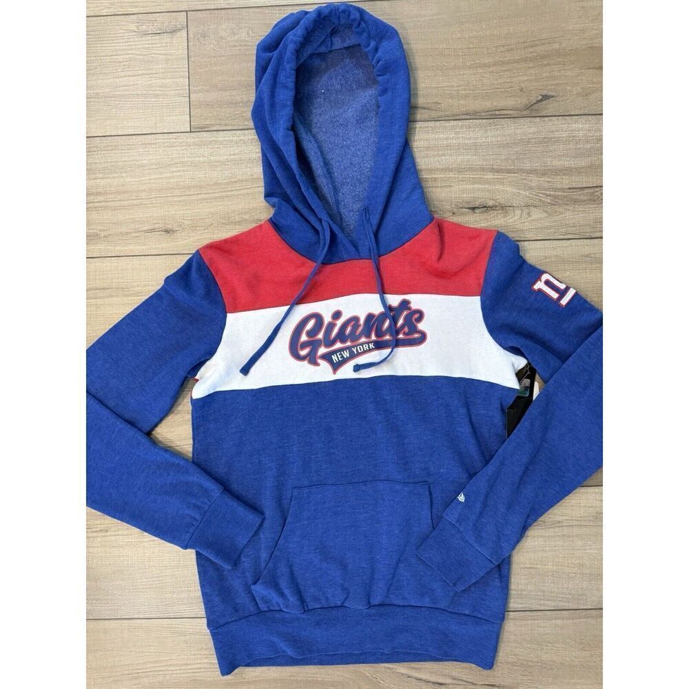 NFL Team Apparel New‎ York Giants Hoodie Womens Small Blue Colorblock Fan Gear